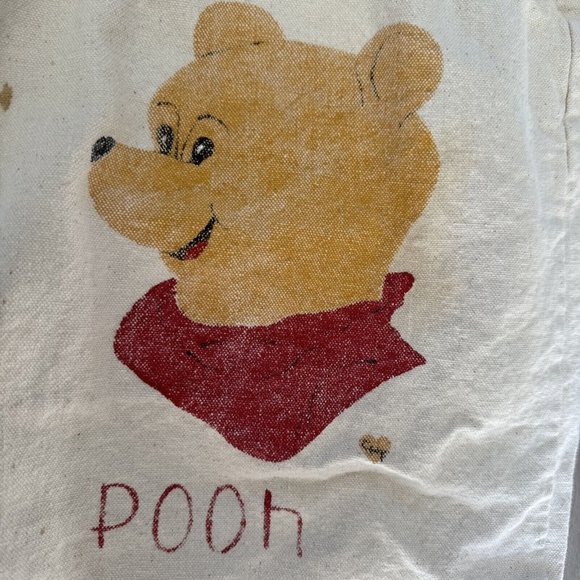 Vintage Winnie The Pooh Tote Canvas Bag Made‎ In India 13x13 Bag 1 - Picture 2 of 12